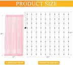 Tulle Backdrop Curtains with Lights Pink 10x8ft Sheer Curtain Backdrop in 10x8ft, alternate view 2