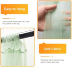 Tulle Backdrop Curtains with Lights Sage Green 10x10ft Sheer Curtain in 10x10ft, alternate view 3