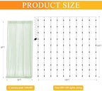 Tulle Backdrop Curtains with Lights Sage Green 10x8ft Sheer Curtain in 10x8ft, alternate view 2