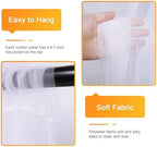 Tulle Backdrop Curtains with Lights Sheer Ivory Curtain Backdrop 30x10ft in 30x10ft, alternate view 3