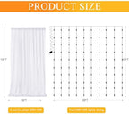 Tulle Backdrop Curtains with Lights Sheer White Curtain Backdrop 20x10ft in 20x10ft, alternate view 2