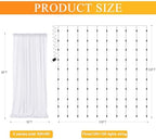 Tulle Backdrop Curtains with Lights Sheer White Curtain Backdrop 30x8ft in 30x8ft, alternate view 2