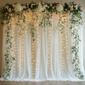 Tulle Curtain Backdrop with 300 LED Fairy Lights for Parites Wrinkle-Free Sheer Curtain Drapes Photo Back Drop