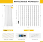 Tulle Curtain Backdrop with 300 LED Fairy Lights for Parites Wrinkle-Free Sheer Curtain Drapes Photo Back Drop, alternate