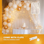 Tulle Curtain Backdrop with 300 LED Fairy Lights for Parites Wrinkle-Free Sheer Curtain Drapes Photo Back Drop, alternate