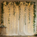 Tulle Curtain Backdrop with 300 LED Fairy Lights for Parites Wrinkle-Free Sheer Curtain Drapes Photo Back Drop