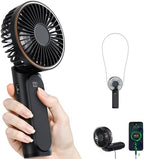 TUNISE Portable Handheld Fan, Portable Fan Rechargeable, 4000mAh, 180° Adjustable, 6 Speed Wind, Display