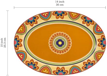 Tunisian 16 plus 14 inch Oval Platters Set, Set of 2, Microwave and Dishwasher Safe, for Serving Fish, Chicken, alternate