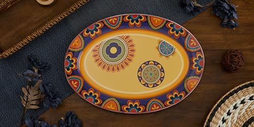 Tunisian Ceramic 16 inch Oval Platter, Microwave & Dishwasher Safe in Large (16 inch) in Tunisian, alternate view 4