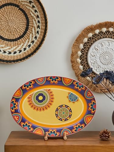 Tunisian Ceramic 16 inch Oval Platter, Microwave & Dishwasher Safe in Large (16 inch) in Tunisian, alternate view 5