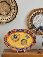 Tunisian Ceramic 16 inch Oval Platter, Microwave & Dishwasher Safe in Large (16 inch) in Tunisian, alternate view 5