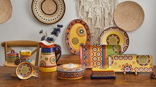 Tunisian Ceramic 16 inch Oval Platter, Microwave & Dishwasher Safe in Large (16 inch) in Tunisian, alternate view 6