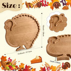 Turkey Charcuterie Board Wooden Thanksgiving Serving Platter Tray in 15 x 12 x 1 inches/ 38 x 30 x 2.5 cm in, alternate view