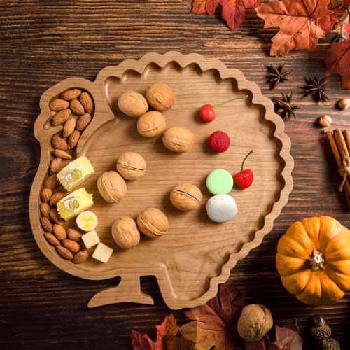 Turkey Charcuterie Board Wooden Thanksgiving Serving Platter Tray in 15 x 12 x 1 inches/ 38 x 30 x 2.5 cm in, alternate view