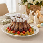 Turkey Embossed Serving Platter, Fine Porcelain, Oversized in Oversized in White, alternate view 5