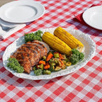 Turkey Embossed Serving Platter, Fine Porcelain, Oversized in Oversized in White, alternate view 6