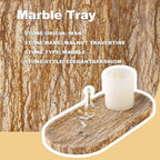 Turkish Natural Marble Tray, 12"x6" Vanity Decorative Tray for Countertop Organizer, Catchall Tray for Perfume, alternate