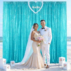 Turquoise Sequin Backdrop Curtain 4FTx8FT Glitter Turquoise Background Drapes Sparkle Photography Backdrop for, alternate