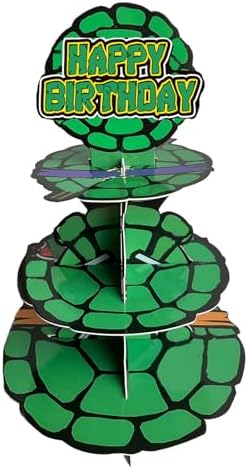 Turtle Cupcake Stand for Table Decorations Green 3-Tier Cupcake Stand for 24 Cupcakes Cartoon Kids Birthday