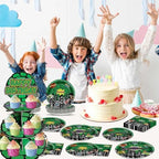 Turtle Cupcake Stand for Table Decorations Green 3-Tier Cupcake Stand for 24 Cupcakes Cartoon Kids Birthday, alternate view 2