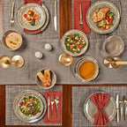 Tuscan Collection Reactive Glaze 4 Piece Stoneware Dinner Plate Set Dining Kitchen Tableware Service for 4, alternate view 4