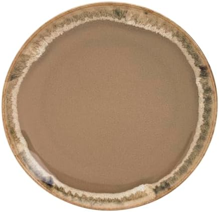 Tuscan Collection Reactive Glaze 4 Piece Stoneware Salad Plate Set Dining Kitchen Tableware Service for 4, Brown, alternate
