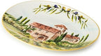 Tuscany Oval Platter - 16” Stoneware Serving Dish Featuring Scenic Italian Countryside with Villas, Vineyards &, alternate