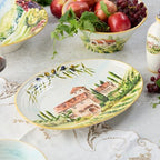 Tuscany Oval Platter - 16” Stoneware Serving Dish Featuring Scenic Italian Countryside with Villas, Vineyards &, alternate
