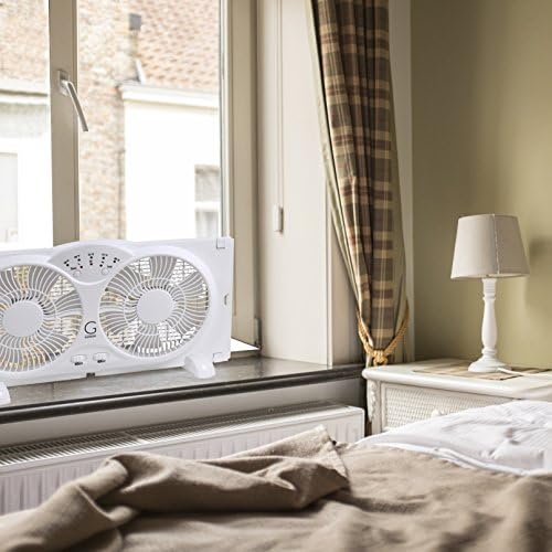 Twin Fan High Velocity Reversible AirFlow Fan, LED Indicator Lights Adjustable Thermostat & Max Cool Technology, alternate
