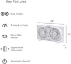 Twin Fan High Velocity Reversible AirFlow Fan, LED Indicator Lights Adjustable Thermostat & Max Cool Technology, alternate
