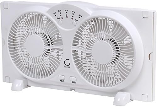 Twin Fan High Velocity Reversible AirFlow Fan, LED Indicator Lights Adjustable Thermostat & Max Cool Technology, alternate