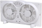 Twin Fan High Velocity Reversible AirFlow Fan, LED Indicator Lights Adjustable Thermostat & Max Cool Technology, alternate