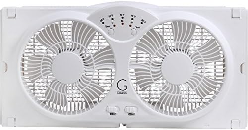 Twin Fan High Velocity Reversible AirFlow Fan, LED Indicator Lights Adjustable Thermostat & Max Cool Technology, alternate