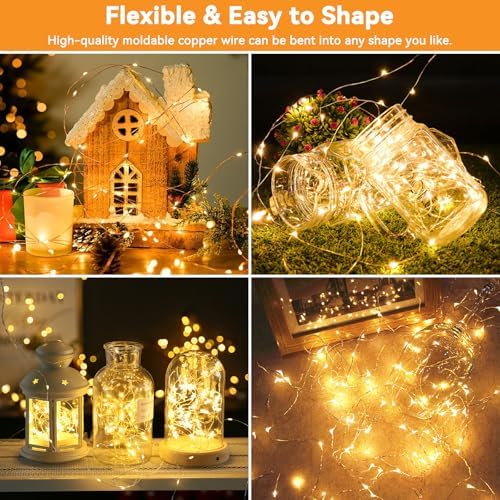 Twinkle Fairy Lights 8 Modes with Remote and Timer 33ft 100LED USB Plug in String Lights Waterproof String, alternate view 2