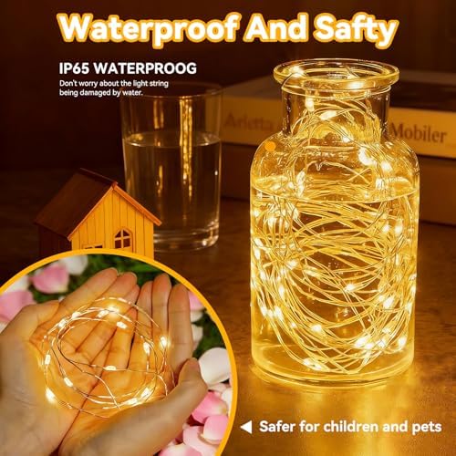 Twinkle Fairy Lights 8 Modes with Remote and Timer 33ft 100LED USB Plug in String Lights Waterproof String, alternate view 4