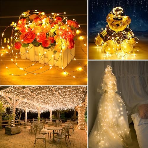 Twinkle Fairy Lights 8 Modes with Remote and Timer 33ft 100LED USB Plug in String Lights Waterproof String, alternate view 6