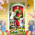 Two Bunny Easter Door Cover 35x71 Inches Polyester in 35x71 Inches