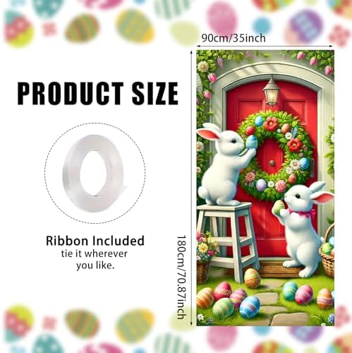 Two Bunny Easter Door Cover 35x71 Inches Polyester in 35x71 Inches, alternate view 3
