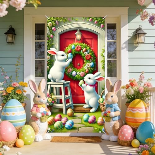 Two Bunny Easter Door Cover 35x71 Inches Polyester in 35x71 Inches, alternate view 6