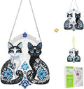 Two Cats Diamond Painting Hanging Decoration Kit, DIY Special-Shaped Rhinestone Window Hanging Kit, Suitable for