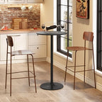 Two-in-one Adjustable Height Bar Tables - 24 inch Round Cocktail Table with Sturdy Metal Base, 120 lbs Capacity, alternate