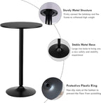 Two-in-one Adjustable Height Bar Tables, 24-inch Round Cocktail Table with Sturdy Metal Base, 40"/22" Two, alternate view 7