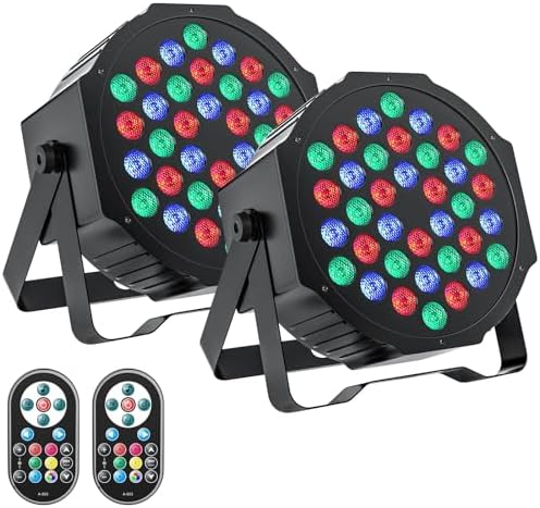 U`King 36 LED RGB Stage Par Lights by Remote DMX Control 2pack
