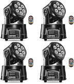U`King Moving Head Light RGBW Stage Lighting DJ Lights 7 x 10W LED Beam Spotlight 9/14 CH Wash Light with DMX