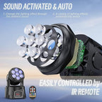 U`King Moving Head Light RGBW Stage Lighting DJ Lights 7 x 10W LED Beam Spotlight 9/14 CH Wash Light with DMX, alternate view