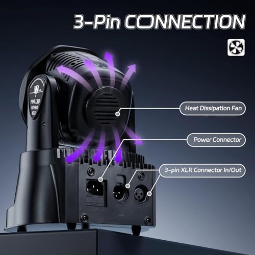 U`King Moving Head Light RGBW Stage Lighting DJ Lights 7 x 10W LED Beam Spotlight 9/14 CH Wash Light with DMX, alternate view