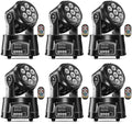 U`King Moving Head Light RGBW Stage Lighting DJ Lights 7 x 10W LED Beam Spotlight 9/14 CH Wash Light with DMX