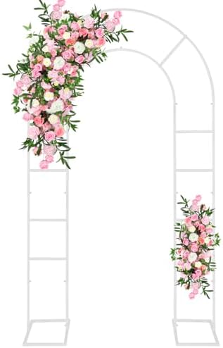 U-Shaped Metal Arched Flower Rack Perfect for Wedding Decorations and Celebrations 7.2 x 4.2 FT Wedding Arch
