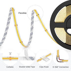 UL Listed FCOB COB LED Strip Light Daylight White 5000K, alternate view 6