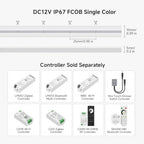 UL Listed IP67 Waterproof COB LED Strip Daylight White 5000K, alternate view 4